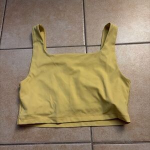 Yellow Square Neck Longline Sports Bra – Missing Pad